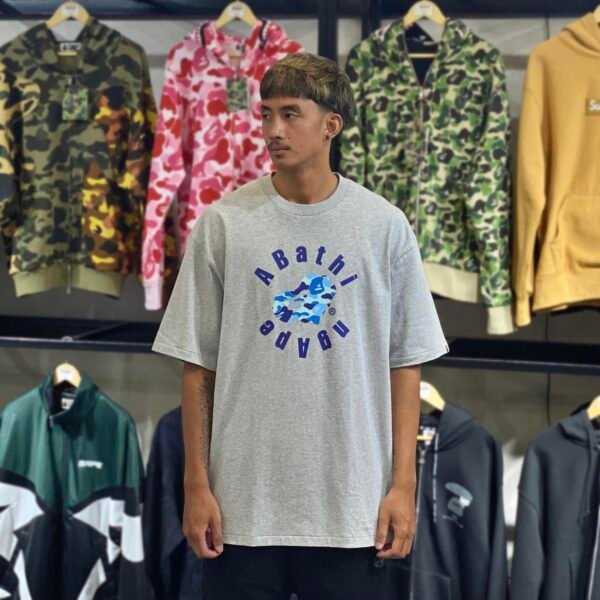 BRANDNEW BAPE ABC Camo Heart Ape Relaxed Fit Gray Tee (2XL)
