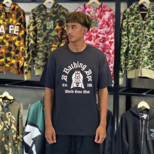 BRANDNEW BAPE Mad General Washed Black Tee (Medium)