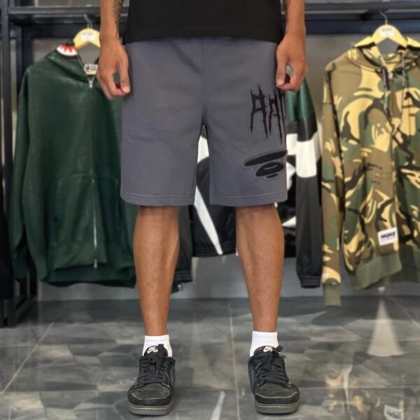 BRANDNEW AAPE BY *A BATHING APE® UNVS Moonface Gray Sweat Shorts (Large)